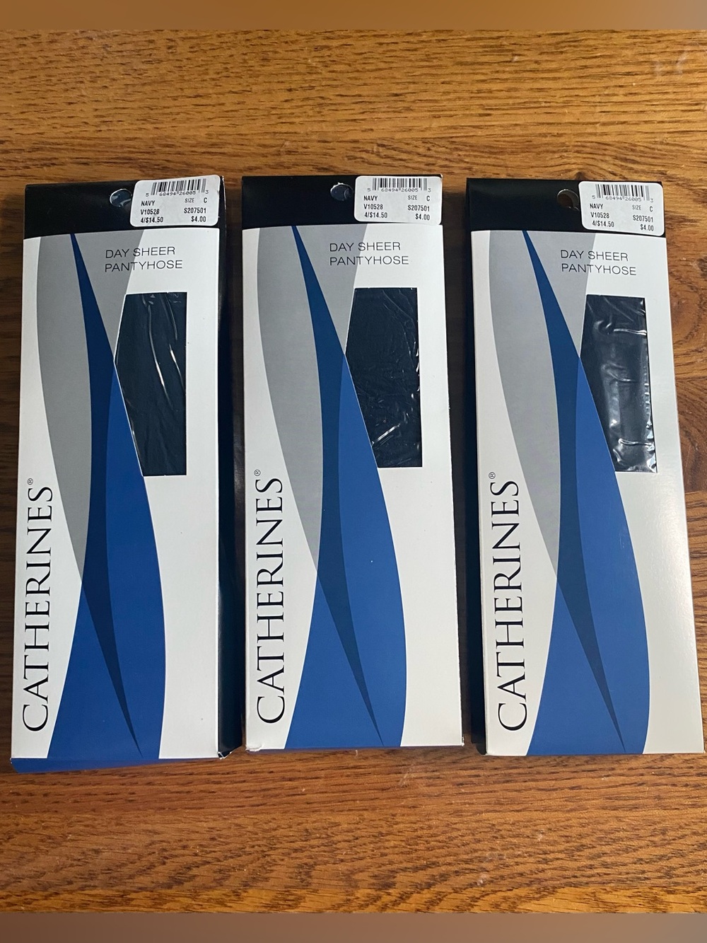 Catherine Size C Day Sheer Pantyhose Navy V10528 S207501 Lot Of 3